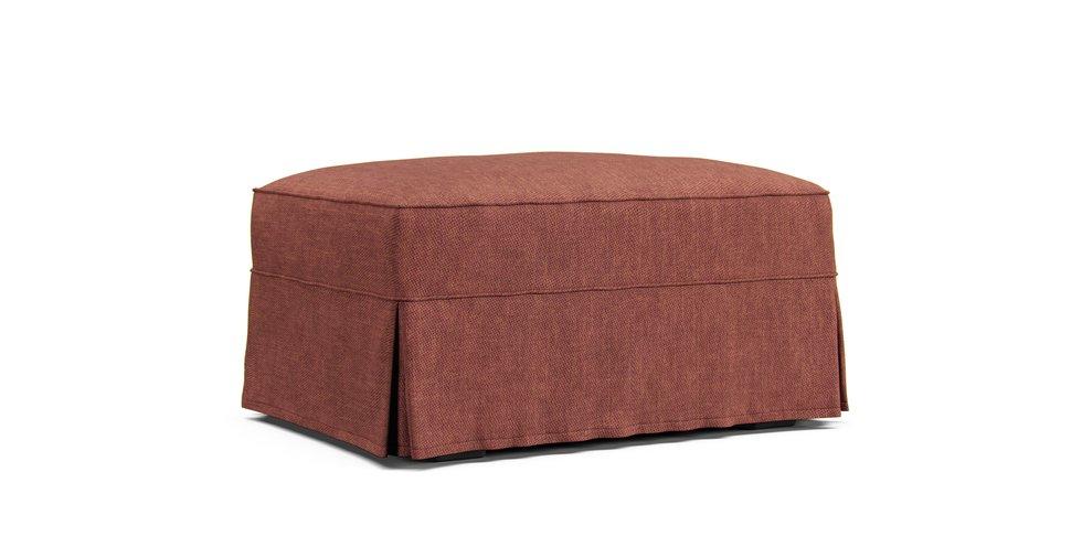 PB Comfort Ottoman Slipcover - Care+ Tweed Sunset