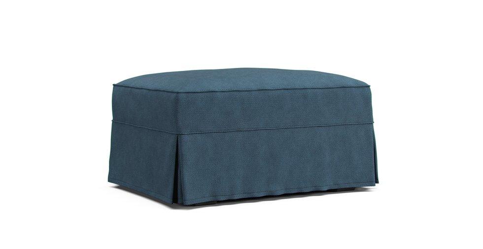 PB Comfort Ottoman Slipcover - Care+ Tweed Teal