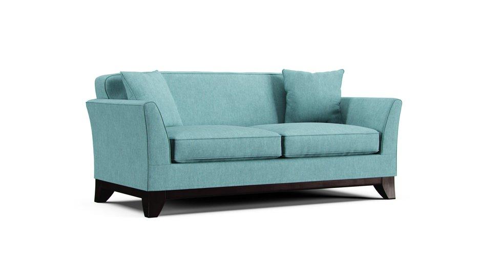 Greenwich Loveseat Slipcover - Care+ Tweed Mineral Blue