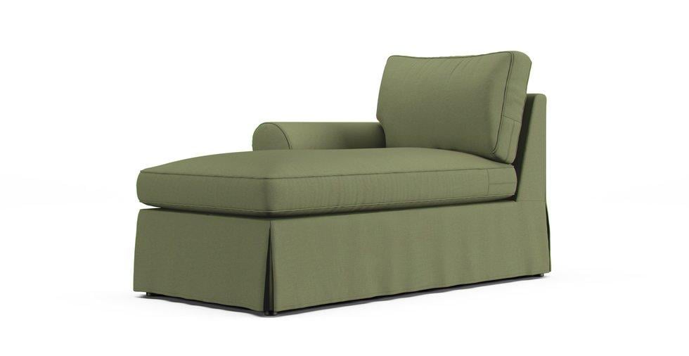 Pearce Roll Arm Left/Right Arm Chaise Slipcover - Care+ Canvas Sage