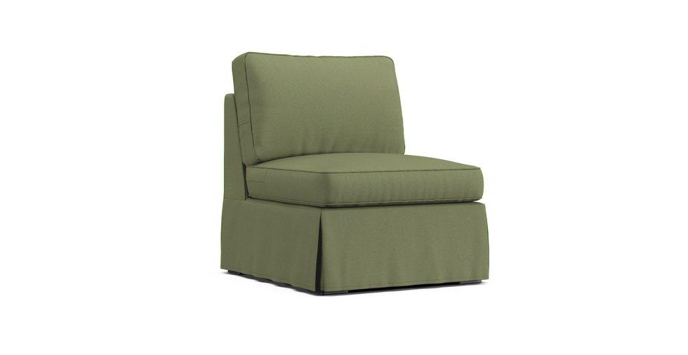 Pearce Roll Armless Chair Slipcover - Care+ Canvas Sage