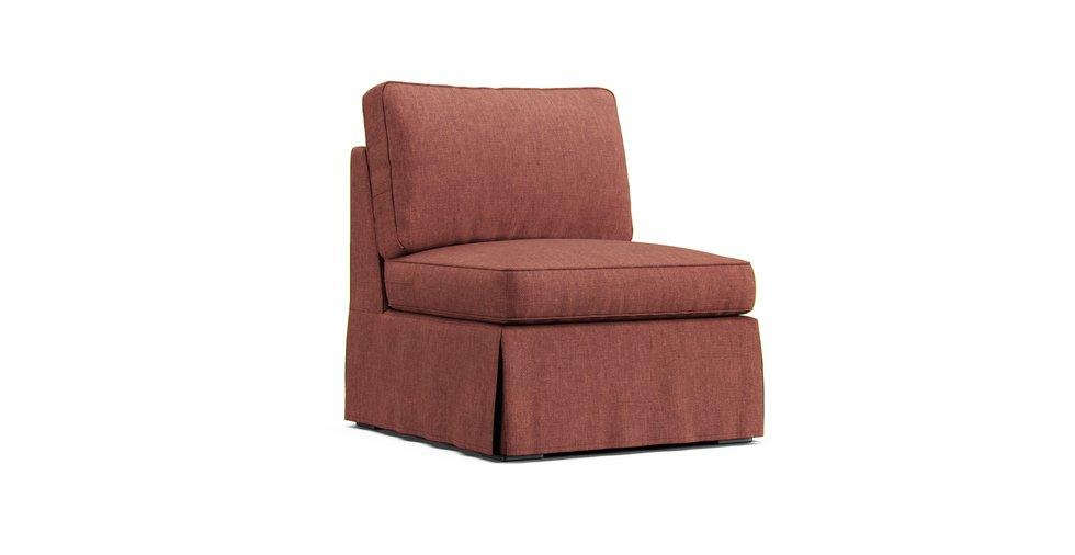 Pearce Roll Armless Chair Slipcover - Care+ Tweed Sunset