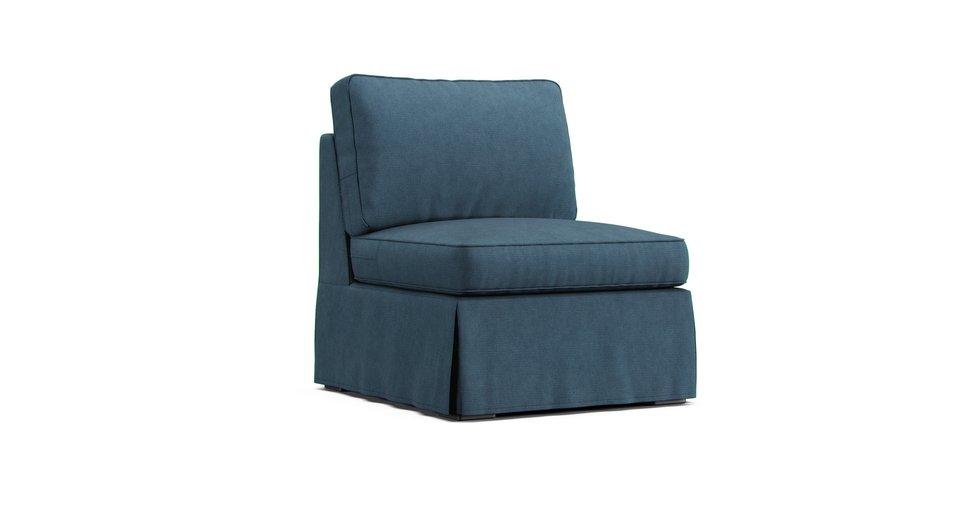 Pearce Roll Armless Chair Slipcover - Care+ Tweed Teal