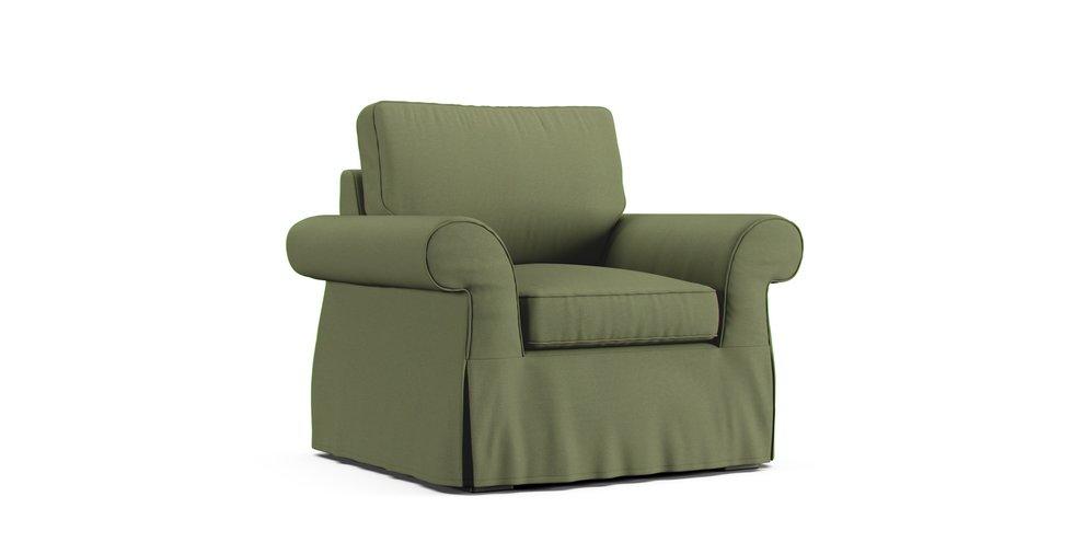 Pearce Roll Arm Armchair Slipcover - Care+ Canvas Sage