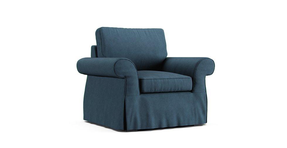 Pearce Roll Arm Armchair Slipcover - Care+ Tweed Teal