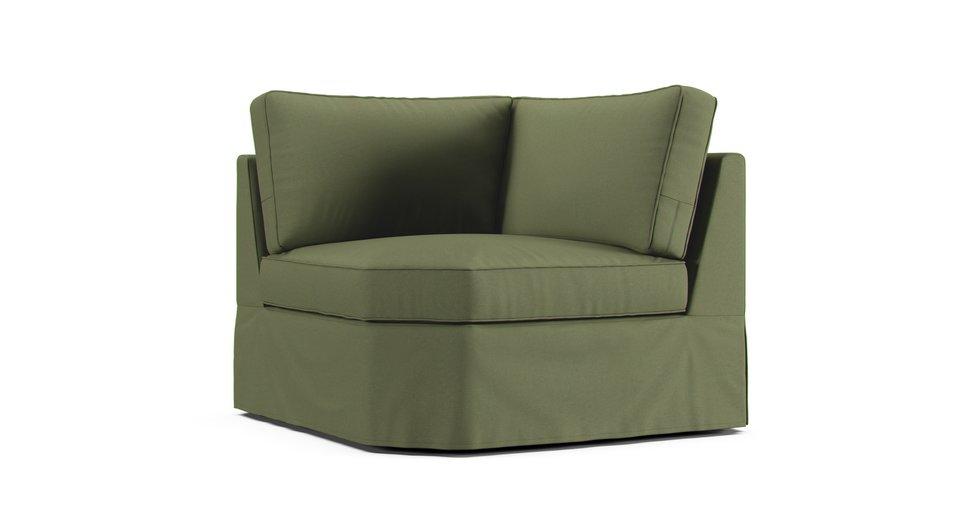 PB Pearce Roll Arm Wedge Seat Slipcover - Care+ Canvas Sage
