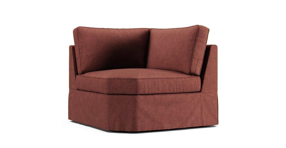 PB Pearce Roll Arm Wedge Seat Slipcover - Care+ Tweed Sunset