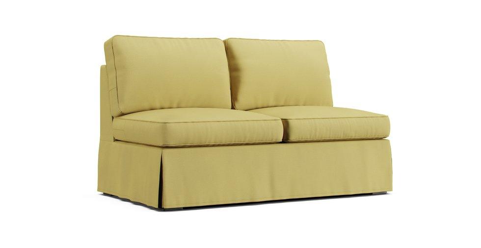 Pearce Roll Arm Armless Loveseat Slipcover - Care+ Tweed Amber