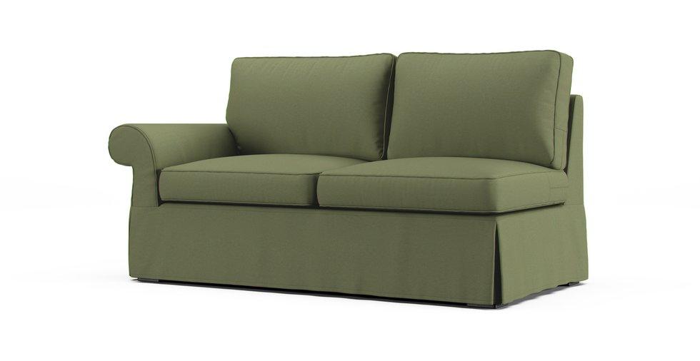 PB Pearce Roll Arm Left/Right Arm Loveseat Slipcover - Care+ Canvas Sage