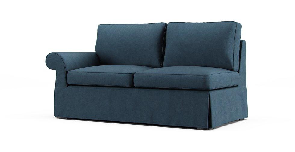 PB Pearce Roll Arm Left/Right Arm Loveseat Slipcover - Care+ Tweed Teal