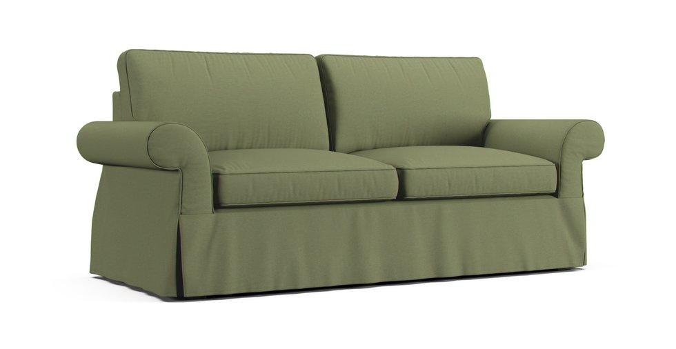 PB Pearce Roll Arm Grand Sofa Slipcover - Care+ Canvas Sage