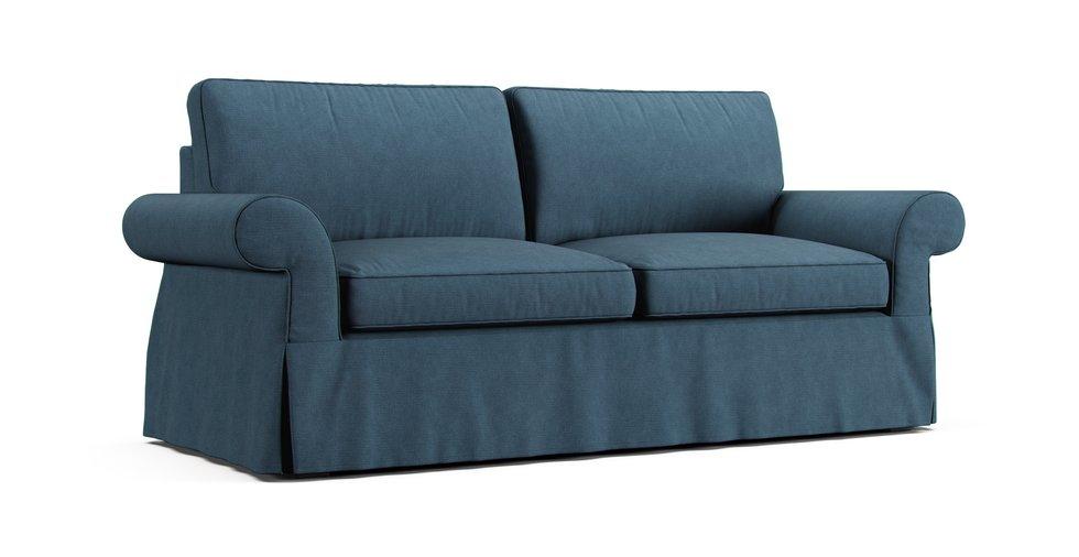 PB Pearce Roll Arm Grand Sofa Slipcover - Care+ Tweed Teal
