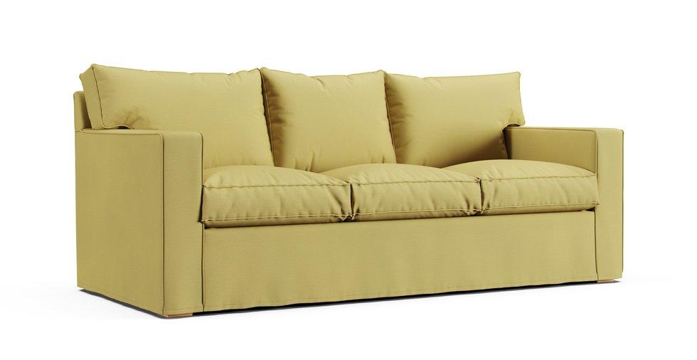 PB Square 3 Seater Slipcover - Care+ Tweed Amber