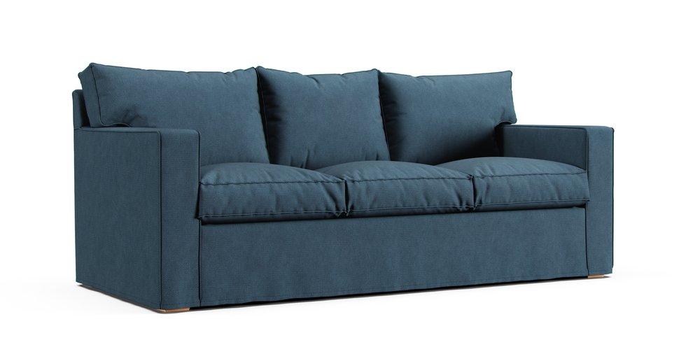 PB Square 3 Seater Slipcover - Care+ Tweed Teal