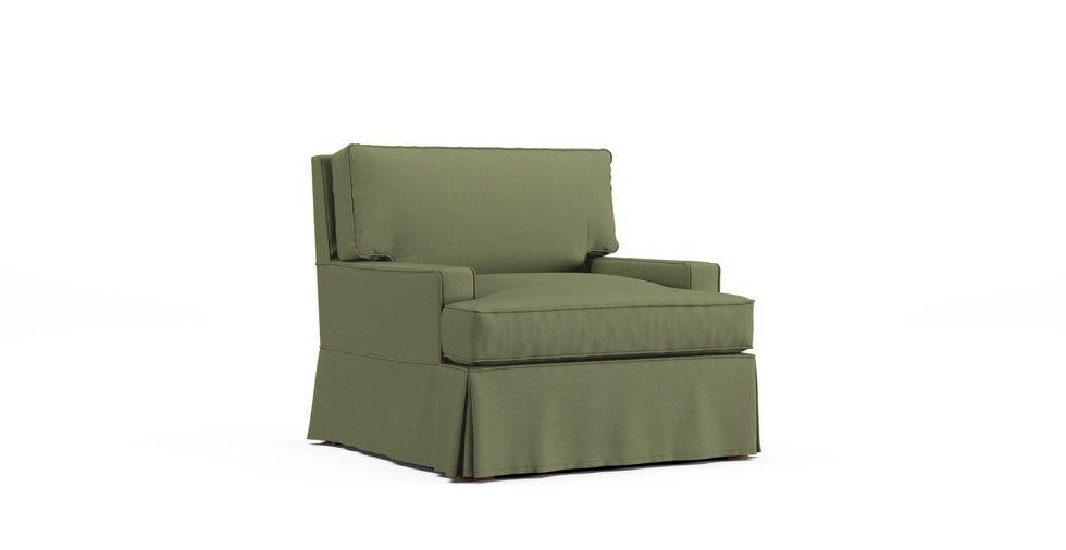 Seabury Armchair Slipcover - Care+ Canvas Sage