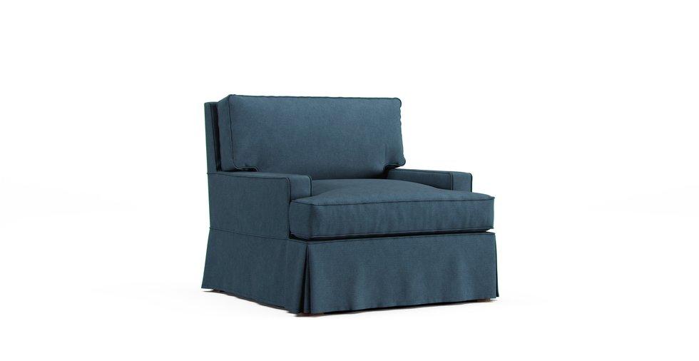 Seabury Armchair Slipcover - Care+ Tweed Teal