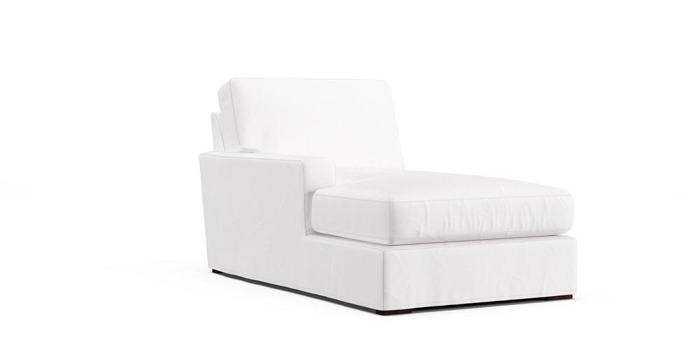 Turner Square Arm Leather Standard Chaise Section Slipcover