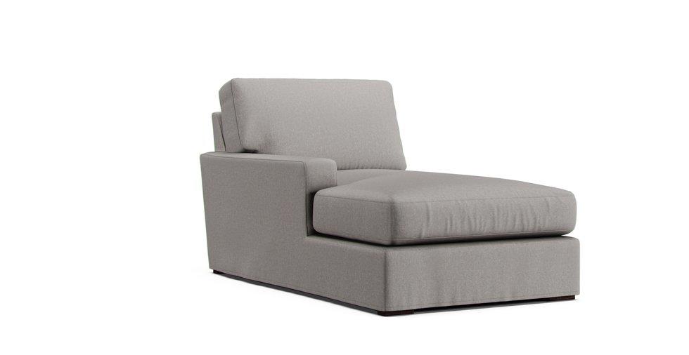 Turner Square Arm Leather Standard Chaise Section Slipcover
