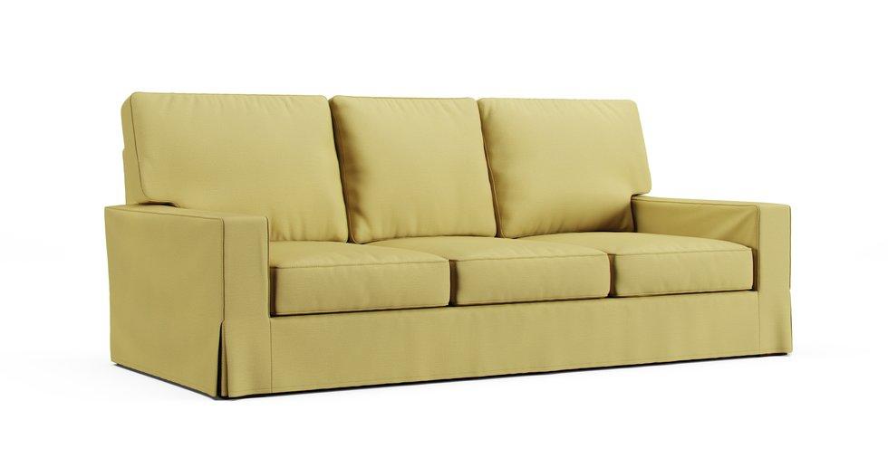 Turner Square Arm Sofa 84" - 3 Seat Slipcover - Care+ Tweed Amber