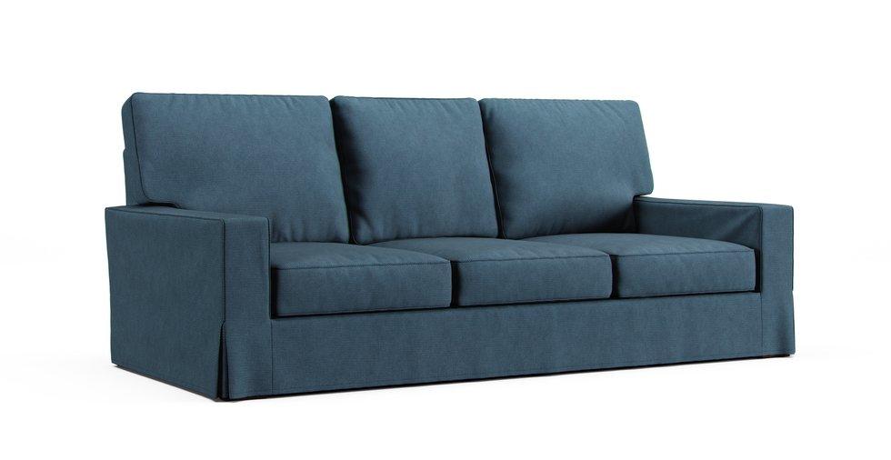 Turner Square Arm Sofa 84" - 3 Seat Slipcover - Care+ Tweed Teal