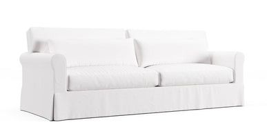 York Roll Arm Deep Seat Two Seat Cushions 97" Grand Sofa Slipcover