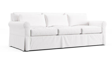 York Roll Arm Deep Seat Three Seat Cushions 97" Grand Sofa Slipcover