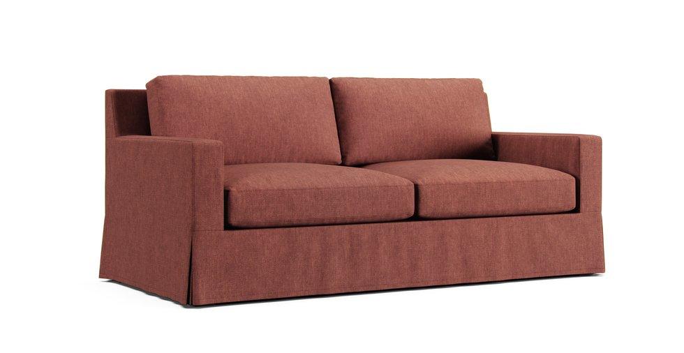 York Square Arm Sofa 80.5" Slipcover - Care+ Tweed Sunset