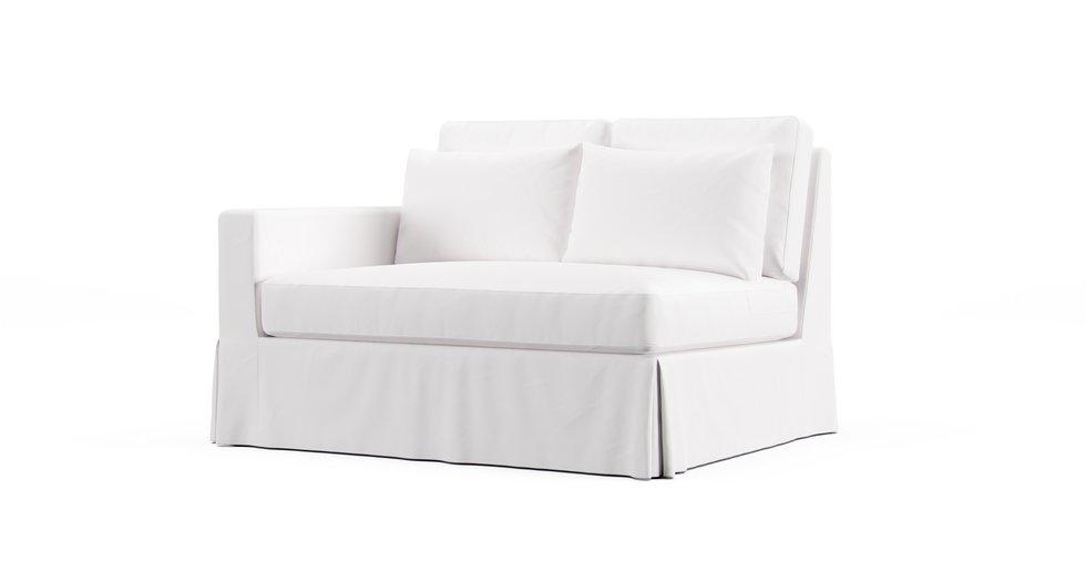 York Square Arm Deep Seat Left/Right 54" Loveseat with Bench Cushion Sectional Slipcover