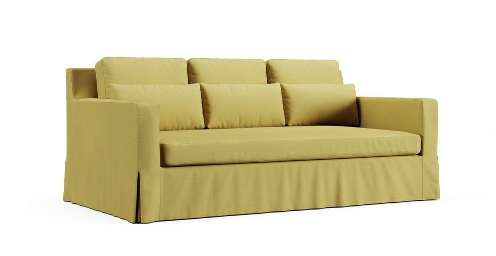 Bezug York Square Arm Deep Seat 81" Sofa - Care+ Tweed Amber