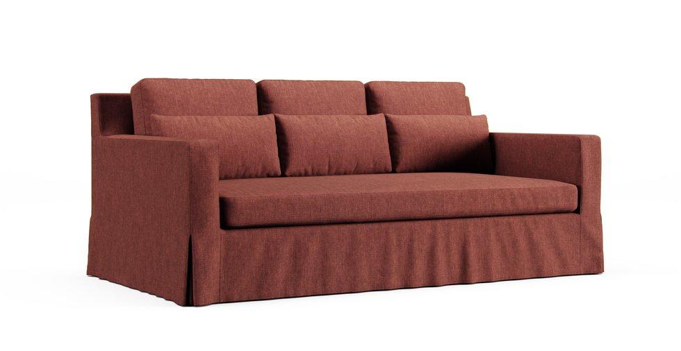 Bezug York Square Arm Deep Seat 81" Sofa - Care+ Tweed Sunset