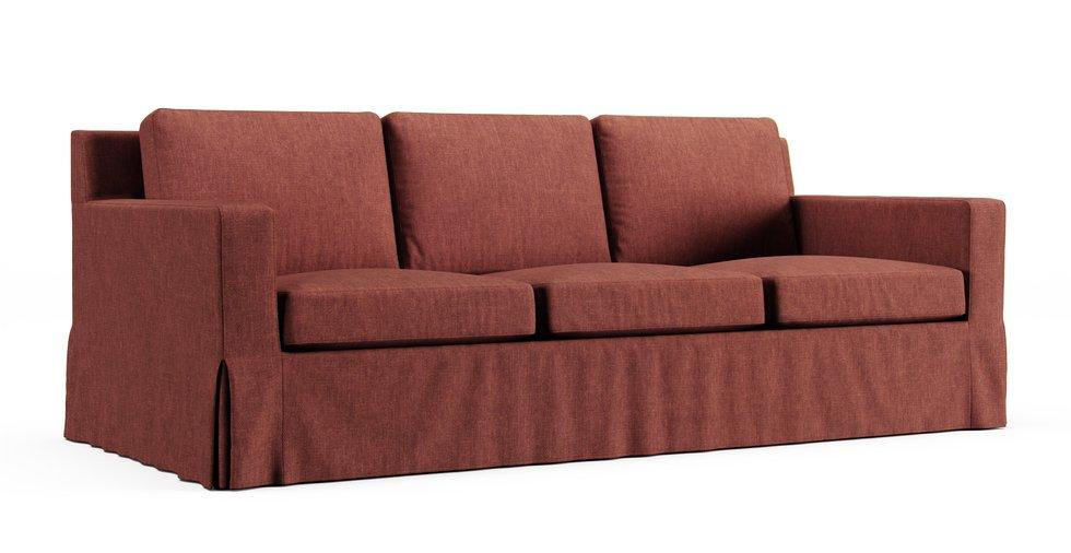 Bezug York Square Arm Deep Seat 95" großes Sofa - Care+ Tweed Sunset