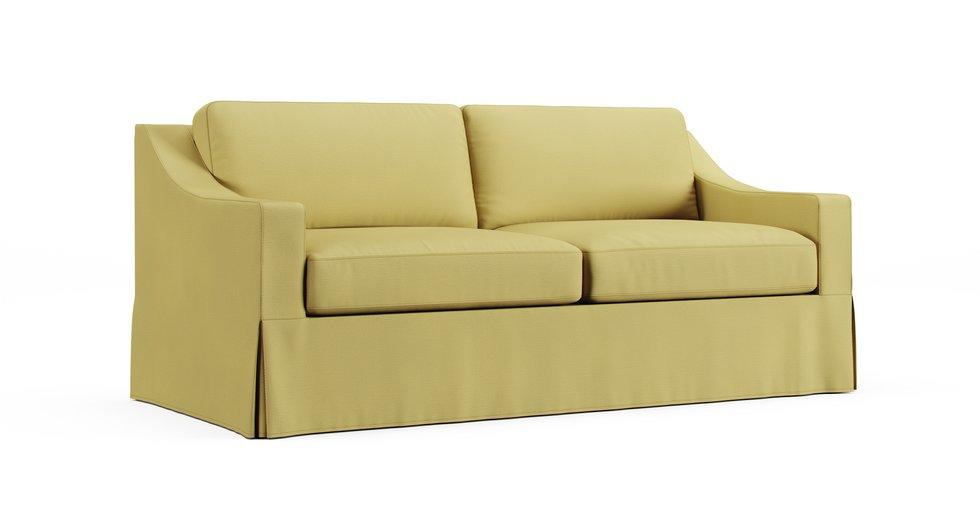 York Slope Arm Sofa 80.5" Slipcover - Care+ Tweed Amber