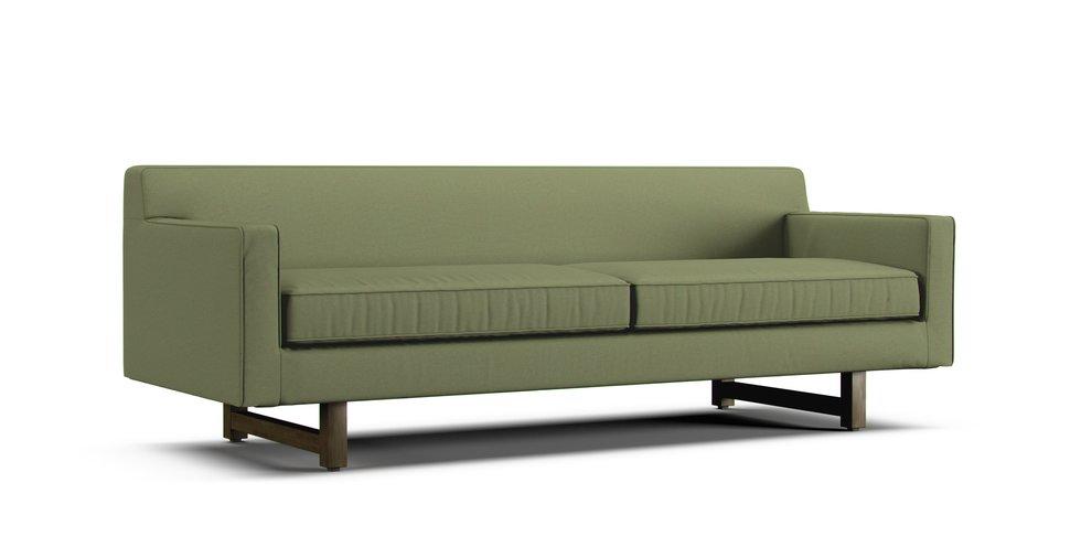 Andre 89" Sofa Slipcover - Care+ Canvas Sage