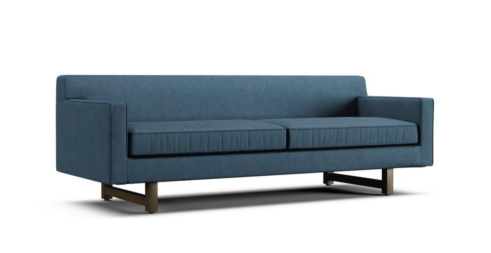 Andre 89" Sofa Slipcover - Care+ Tweed Teal