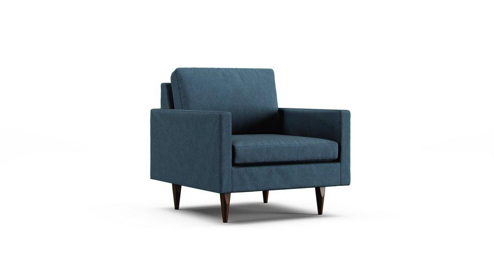 Jasper Slipcovered 35" Chair Slipcover - Care+ Tweed Teal