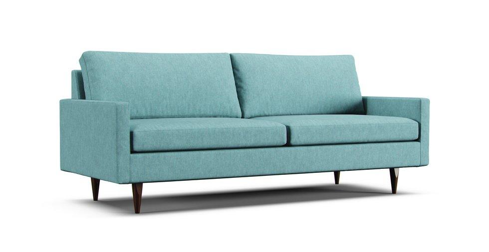 Jasper Slipcovered 86" Sofa Slipcover - Care+ Tweed Mineral Blue