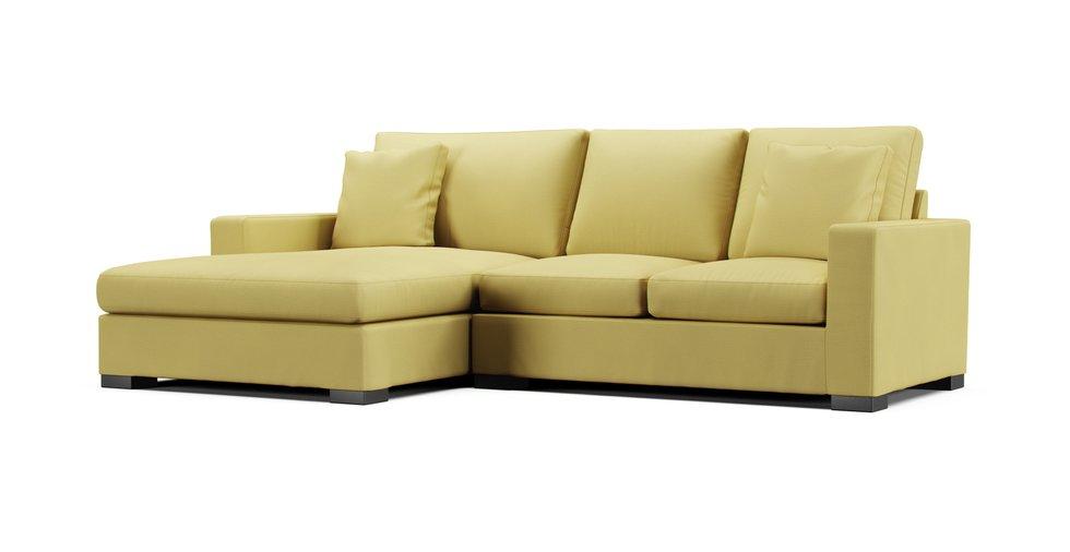 Metro 104" Chaise Sectional Slipcover - Care+ Tweed Amber