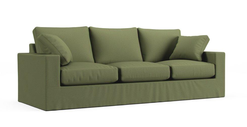 Metro 98" Three-Cushion Sofa Slipcover - Care+ Canvas Sage