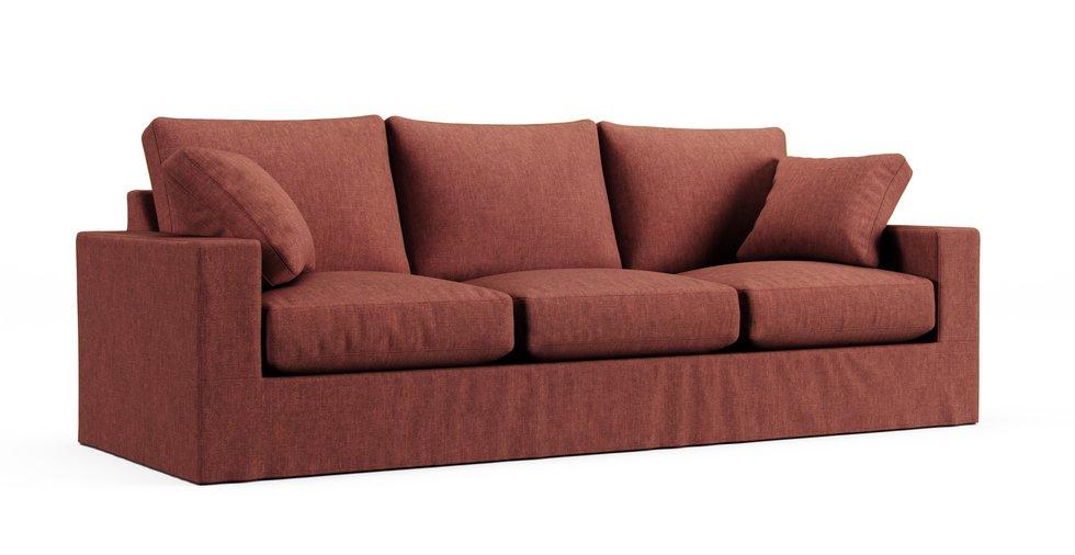 Metro 98" Three-Cushion Sofa Slipcover - Care+ Tweed Sunset