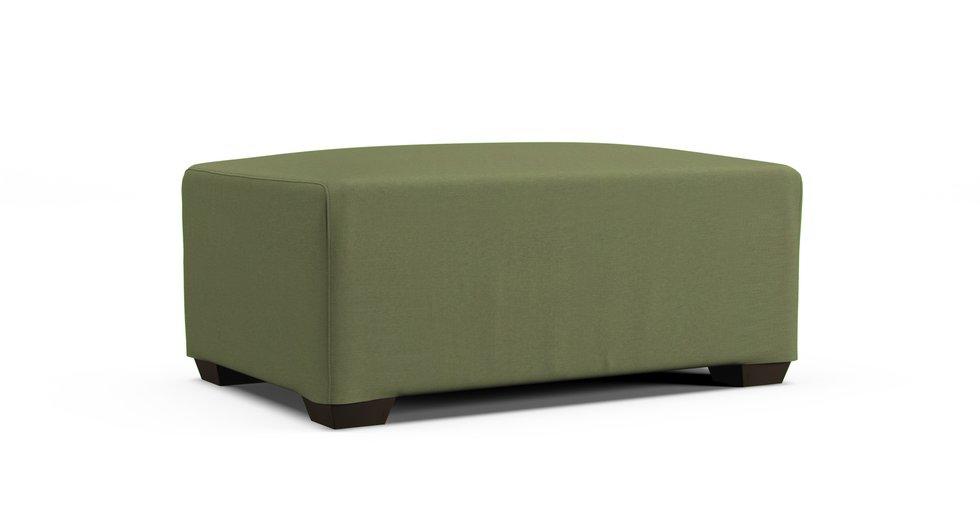 Aberdeen Transitional Ottoman Slipcover - Care+ Canvas Sage