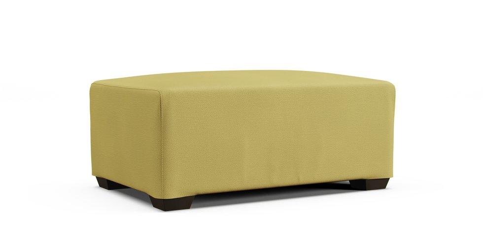 Aberdeen Transitional Ottoman Slipcover - Care+ Tweed Amber