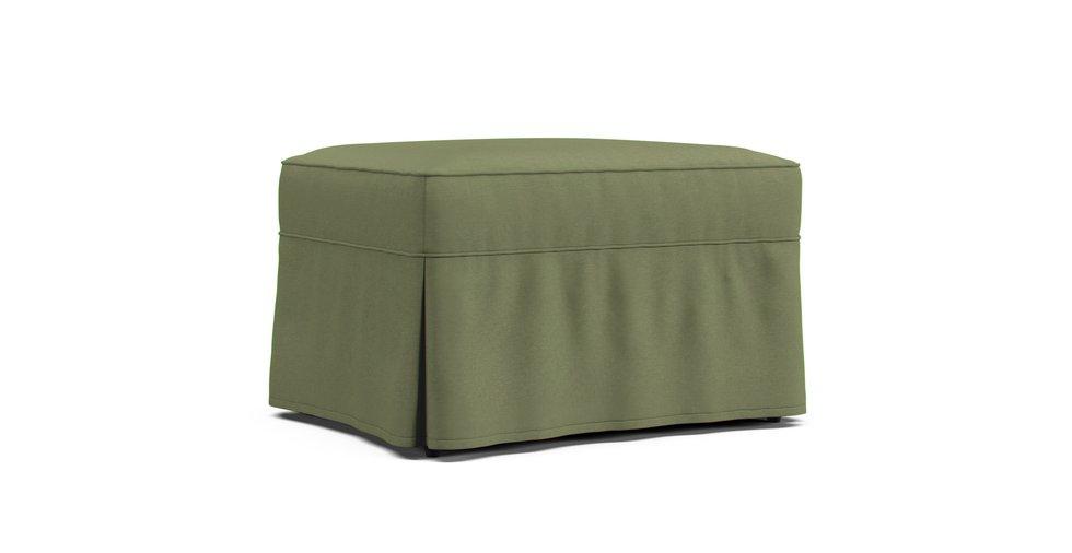 Nantucket Ottoman Slipcover - Care+ Canvas Sage
