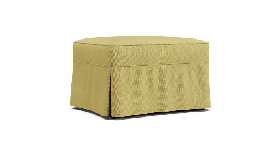 Nantucket Ottoman Slipcover - Care+ Tweed Amber