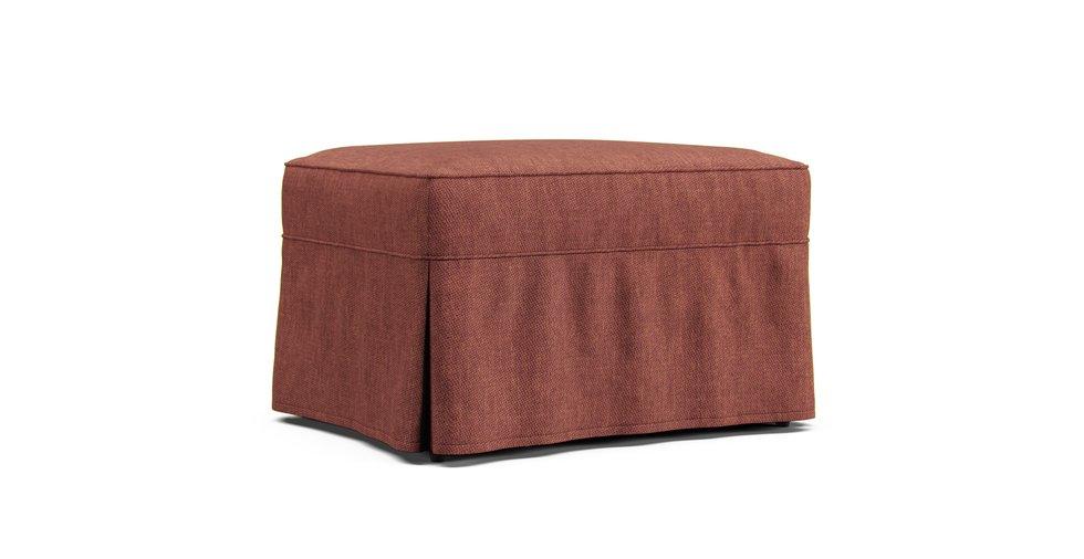 Nantucket Ottoman Slipcover - Care+ Tweed Sunset