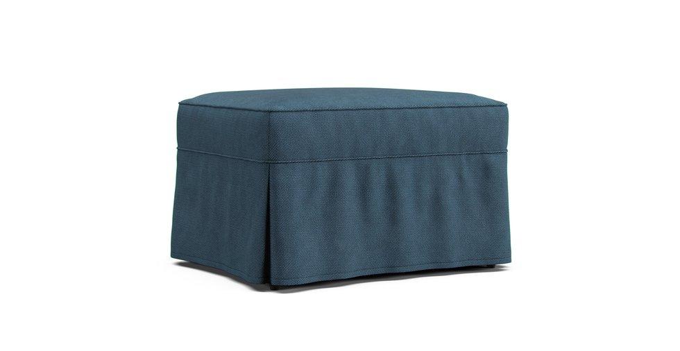 Nantucket Ottoman Slipcover - Care+ Tweed Teal