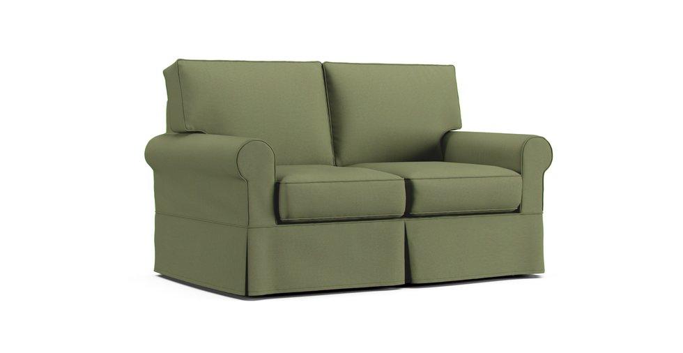 Rowe Nantucket Loveseat Slipcover - Care+ Canvas Sage
