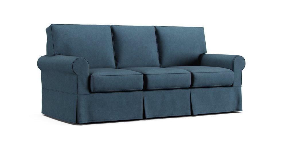 Rowe Nantucket Sofa Slipcover - Care+ Tweed Teal