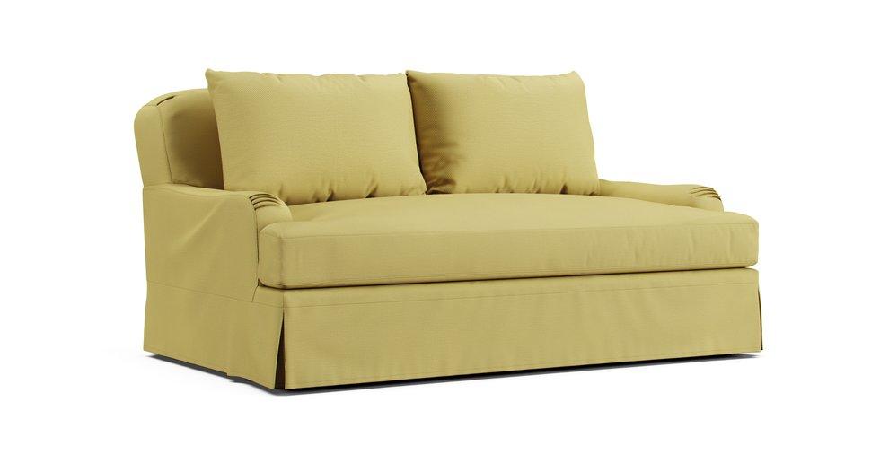 Belgian Classic Roll Arm 6ft Sofa Slipcover - Care+ Tweed Amber