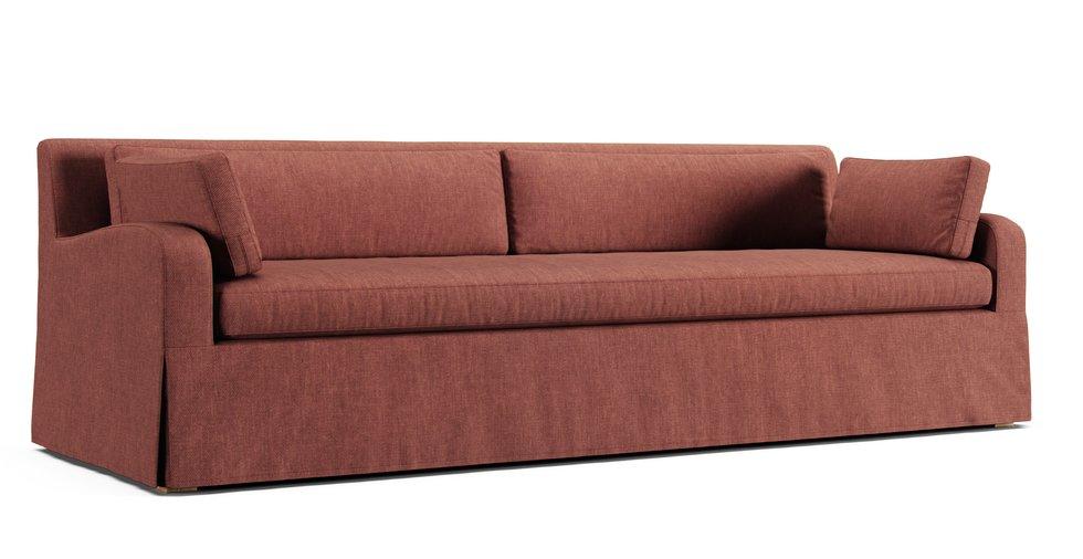Covers for RH Belgian Slope Arm 9&rsquo; Sofa - Care+ Tweed Sunset