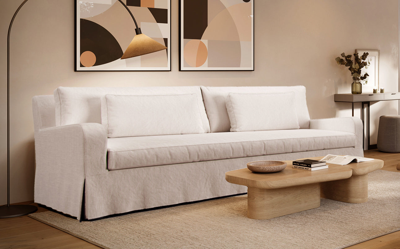 Restoration hardware 2024 linen sofa